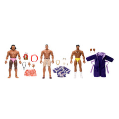 Mattel WWE The Rock three-figure pack side view, perfect for shelf display and collecting