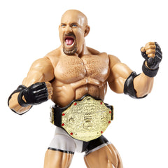 Mattel WWE Goldberg Elite Series 74 articulation for dynamic posing and play.