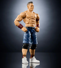 Mattel WWE John Cena Elite figure interchangeable hands and accessories expand play options.