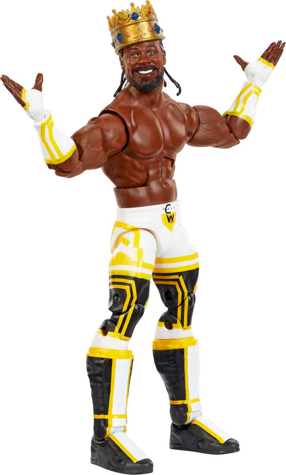 Mattel WWE King Woods Elite figure accessories showcased for authentic ring-ready play.