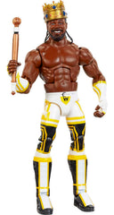 Close-up of Mattel WWE King Woods TrueFX detailing for realistic features.