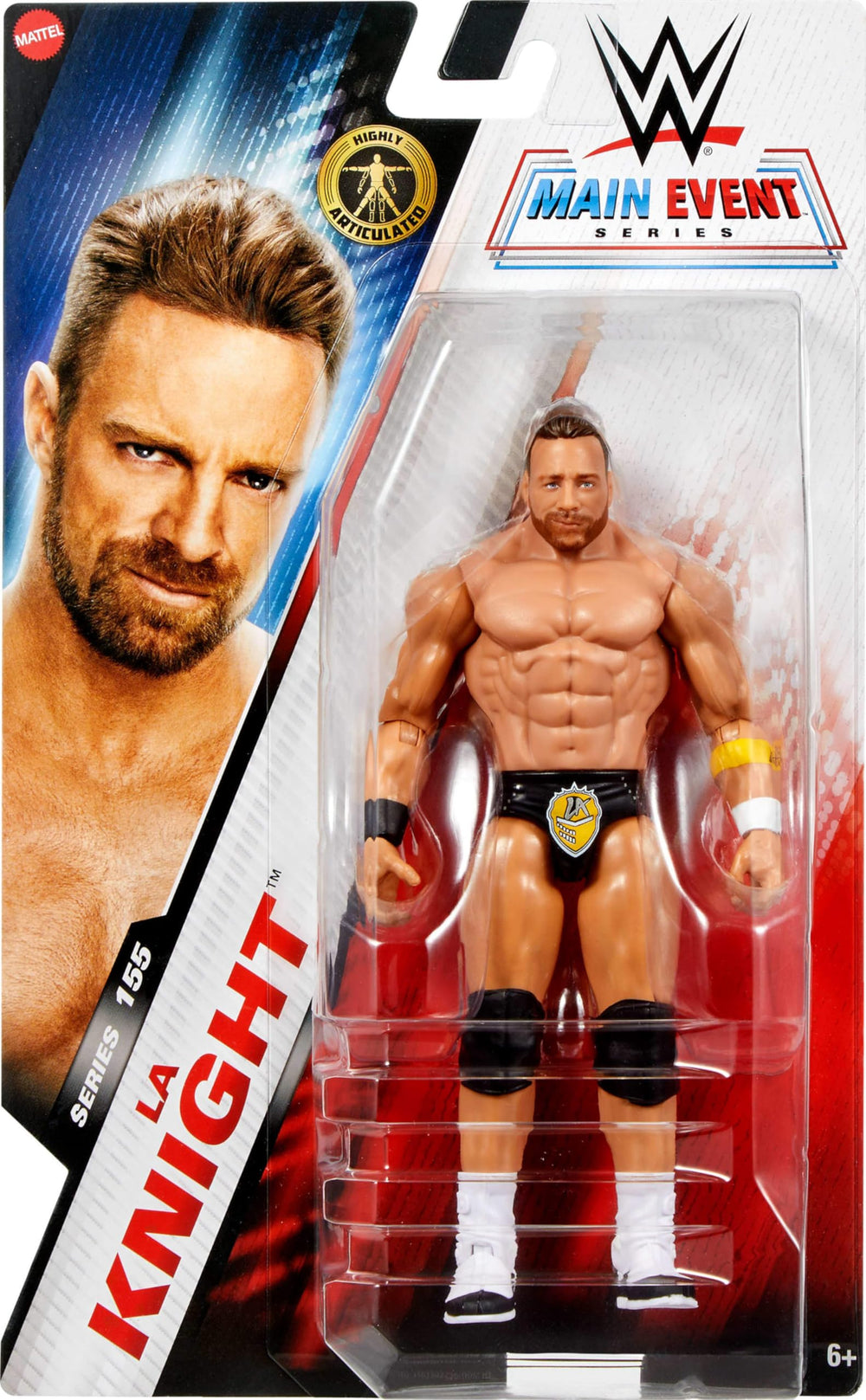 Mattel WWE LA Knight action figure posing-ready for dynamic play
