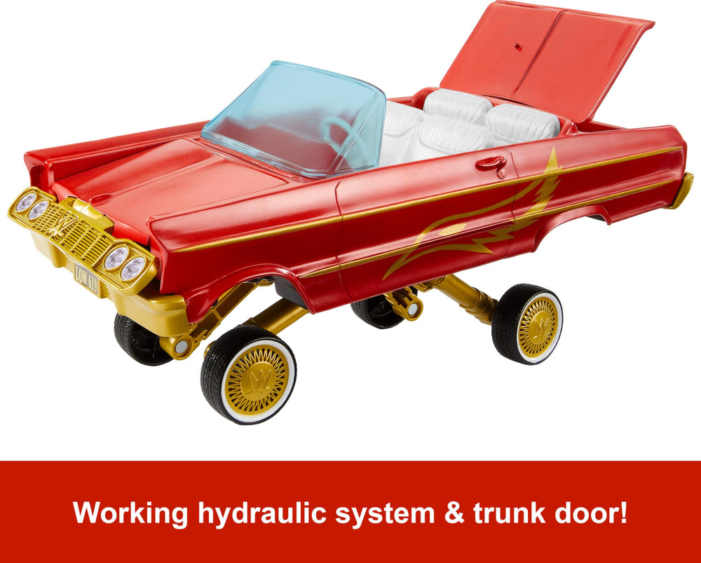 Mattel WWE Lucha Low Rider hydraulics highlight interactive play and dramatic entrances.