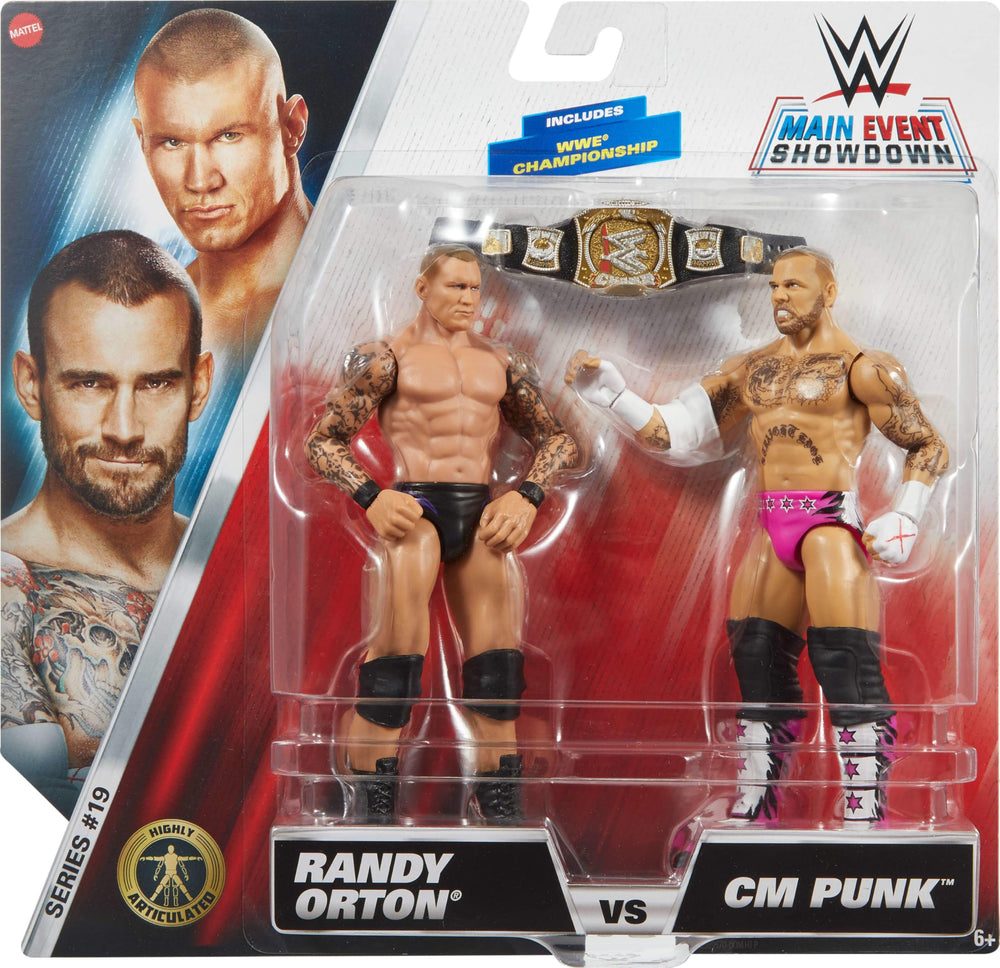 Mattel WWE CM Punk vs Randy Orton 2-Pack accessories for authentic ring battles