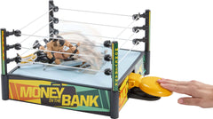 Mattel WWE Money in the Bank playset features ladders and briefcase for ladder actions.