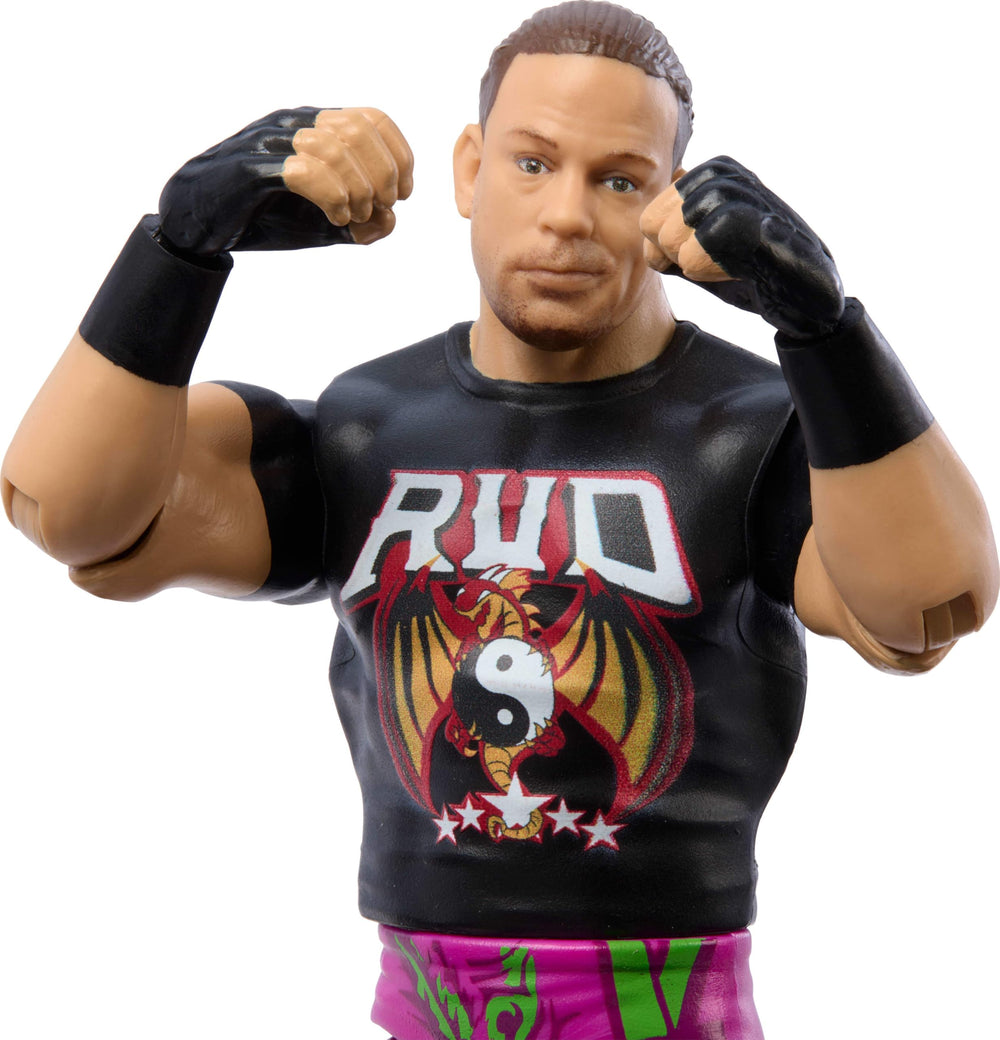 Mattel WWE Rob Van Dam authentic ring gear enhances recognizability.