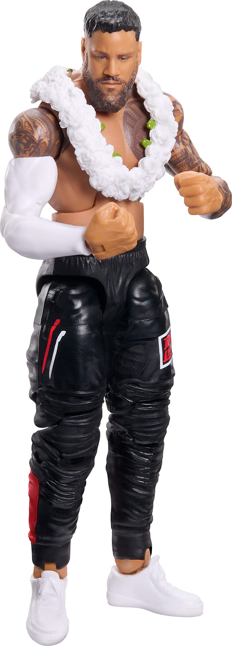 Mattel WWE Jey Uso figure with interchangeable hands for pose variety.