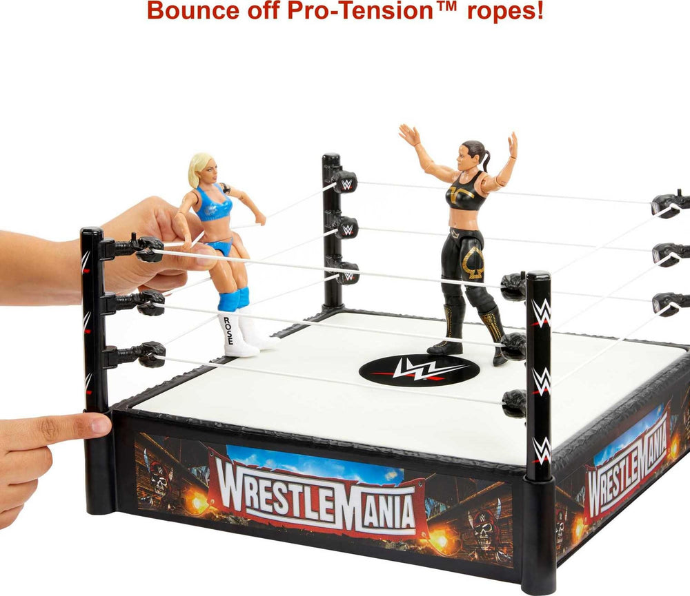 Mattel WWE WrestleMania apron sticker for dream-event play.