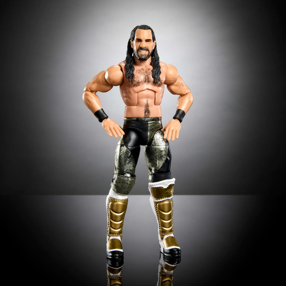 Mattel WWE Top Picks Elite Seth Rollins ring gear for authentic display and play.