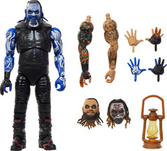 Mattel WWE Bray Wyatt figure with swappable heads for varied expressions.