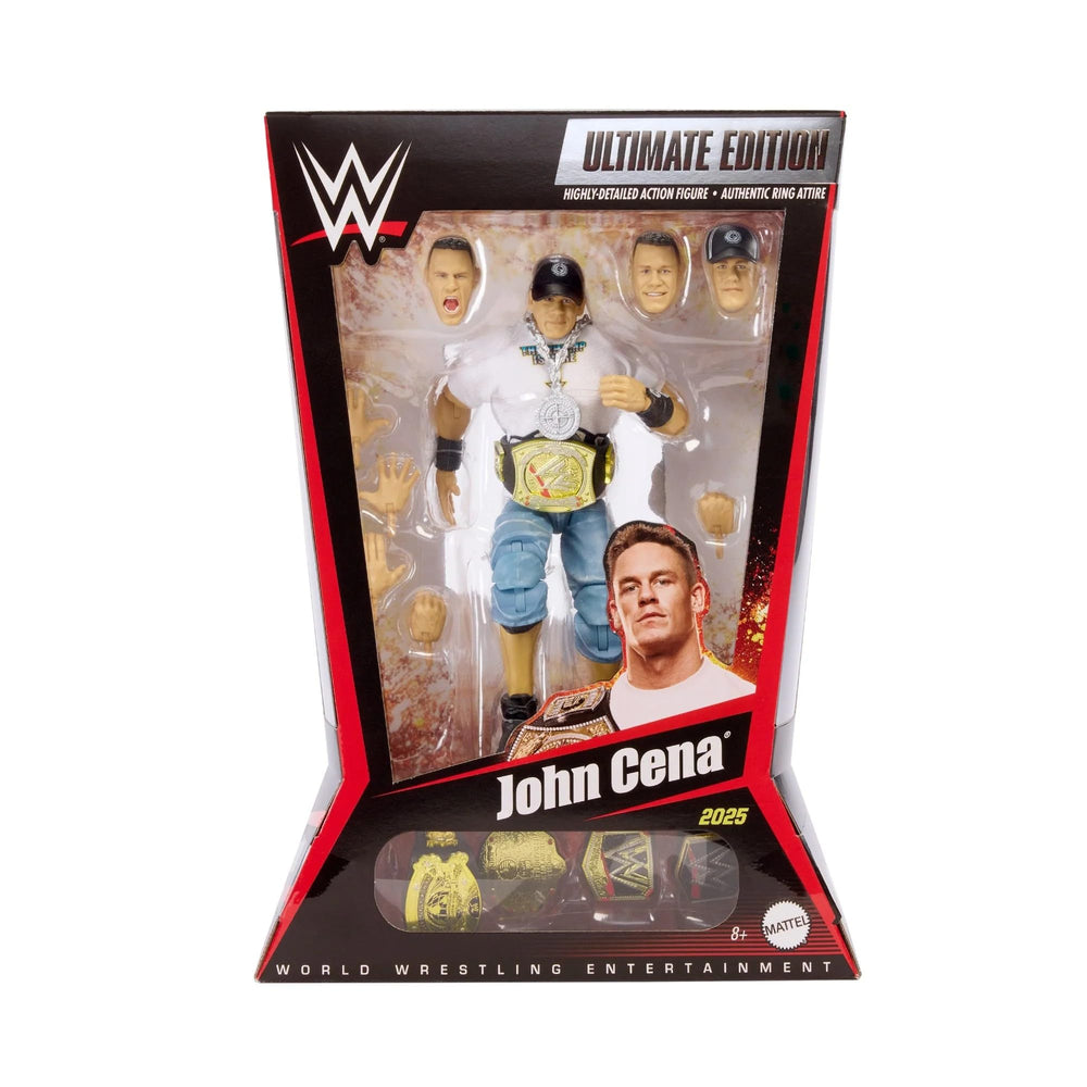 Mattel WWE Ultimate Edition John Cena front view figure, ideal for display and collection
