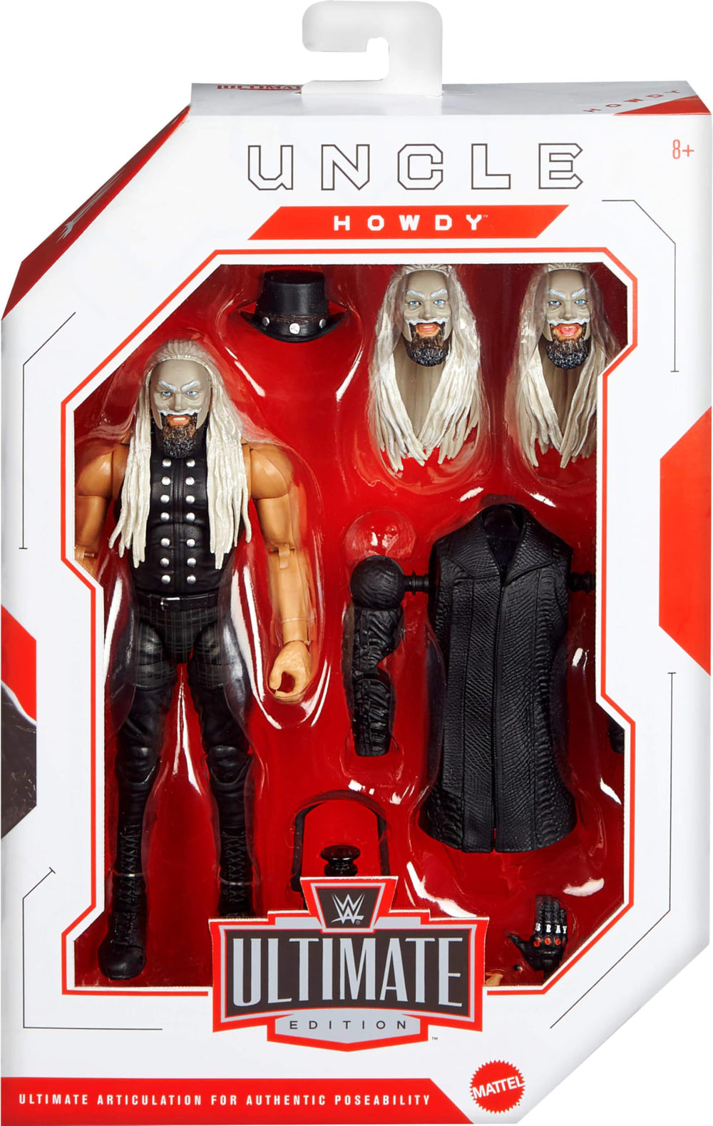 Mattel WWE Uncle Howdy TrueFX detail capturing lifelike features