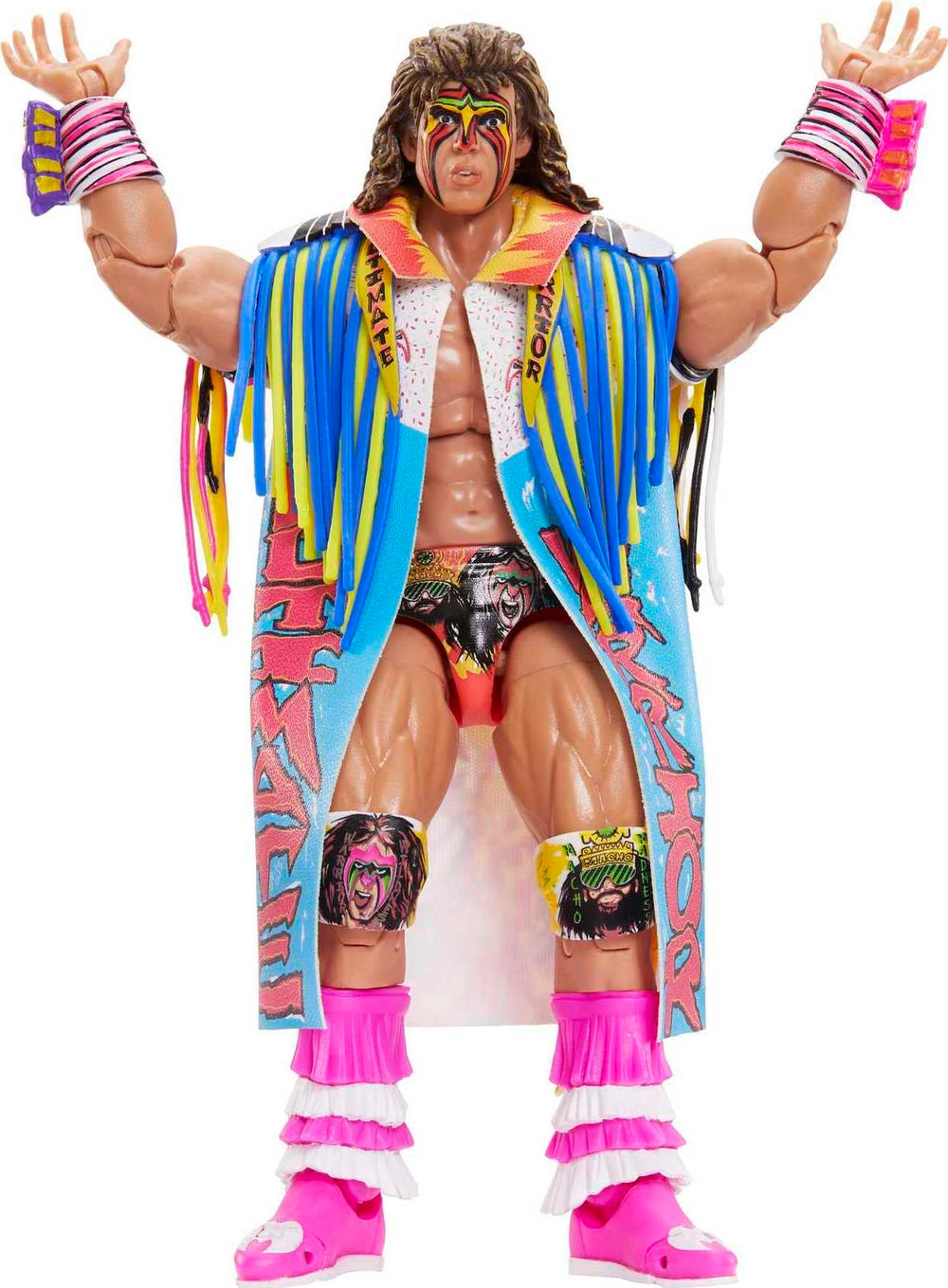 Mattel WWE Ultimate Edition Warrior figure highlights 30 articulation points for dynamic poses