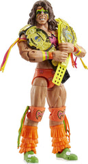 Mattel WWE Ultimate Warrior figure with extra head for customizable display options.