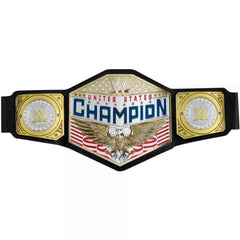 Mattel WWE United States Championship belt side view highlights adjustable strap for growing kids