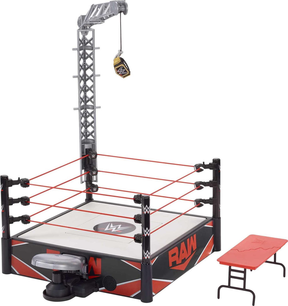 Mattel WWE Wrekkin Kickout Ring launcher in action for high-flying play