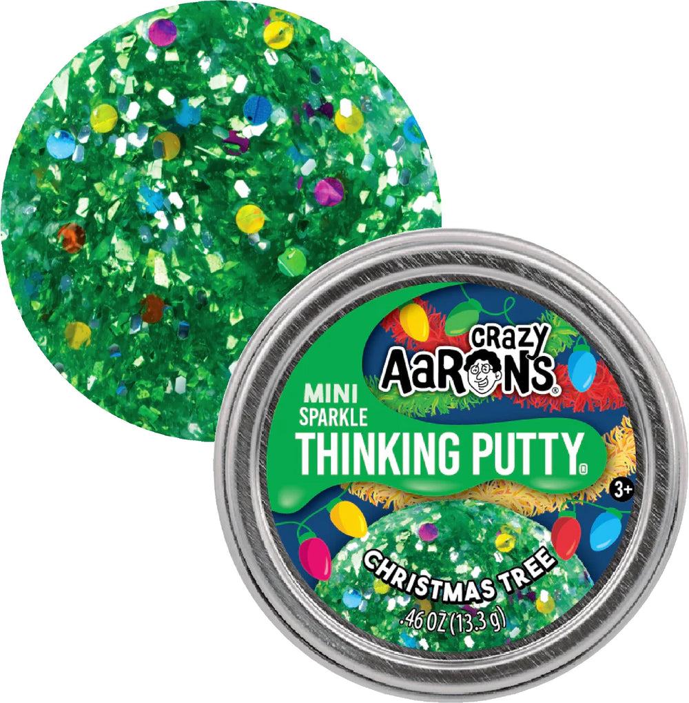 Matty's Toy Stop Crazy Aaron's Holiday Sleigh Ride putty tin supports tactile play and imagination.