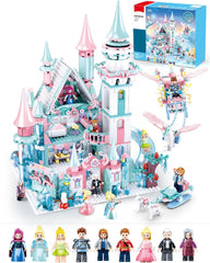 Mavo Brix Castle Girl Set front view, grand princess castle for imaginative play