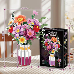 Mavo brix Lego flower compatibility enables familiar brick-building play.