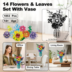 Mavo Brix patterned vase included enhances the finished bouquet display.