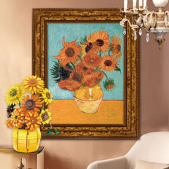 Mavo brix sunflowers bloom stages: craft ten flowers in varied bloom.