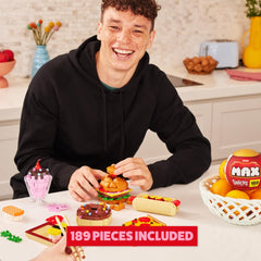 Max Build More burger brick design for imaginative play and display.