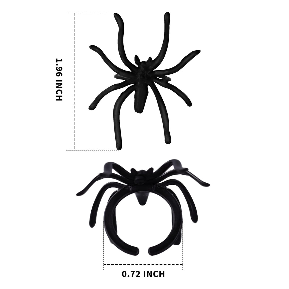 Max Fun spider rings used as cupcake toppers for spooky treats.