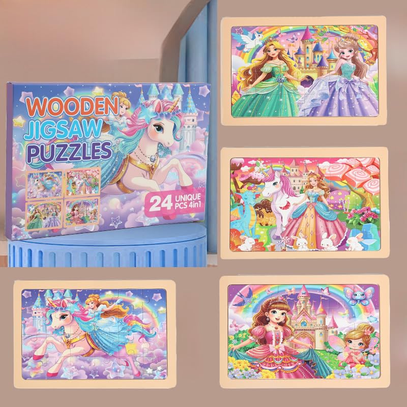 MAX JHQIQU jWooden Puzzle princess: engaging theme promotes problem-solving in kids.
