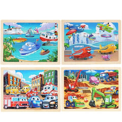 MAX JHQIQU wooden puzzle airplane—colorful pieces spark imagination during learning.