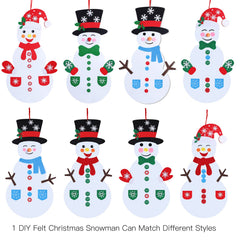 Max Fun 58-piece felt snowman ornaments close view for creative crafting