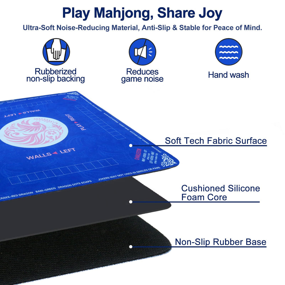 Maxsolve Mahjong Mat easy-clean surface wipes clean after intense game nights.
