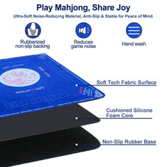 Maxsolve Mahjong Mat easy-clean surface wipes clean after intense game nights.