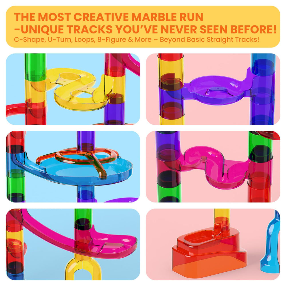 MaxTronic 60 marbles included for varied marble race fun and exploration