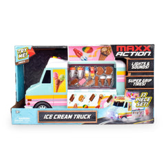 Maxx Action ice cream truck with grippy tires enabling stable play on surfaces.