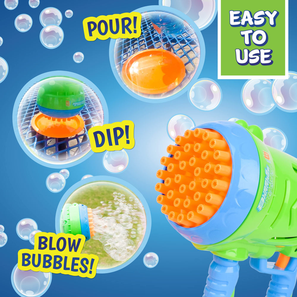 Maxx Bubbles Bubble Barrage bright design enhances backyard parties