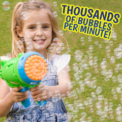 Maxx Bubbles Bubble Barrage includes solution bottle for quick setup