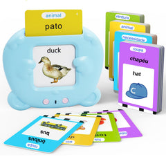 MAYAPHILOS pocket flash cards reading illustrate bilingual word pairs for learning.