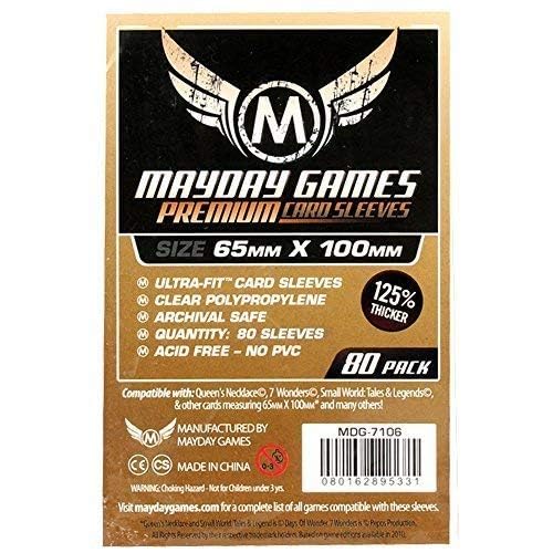 Mayday Games 7 Wonders sleeves in use protect cards during play