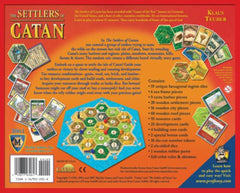 Mayfair Games Settlers of Catan components arranged for strategic planning and setup.
