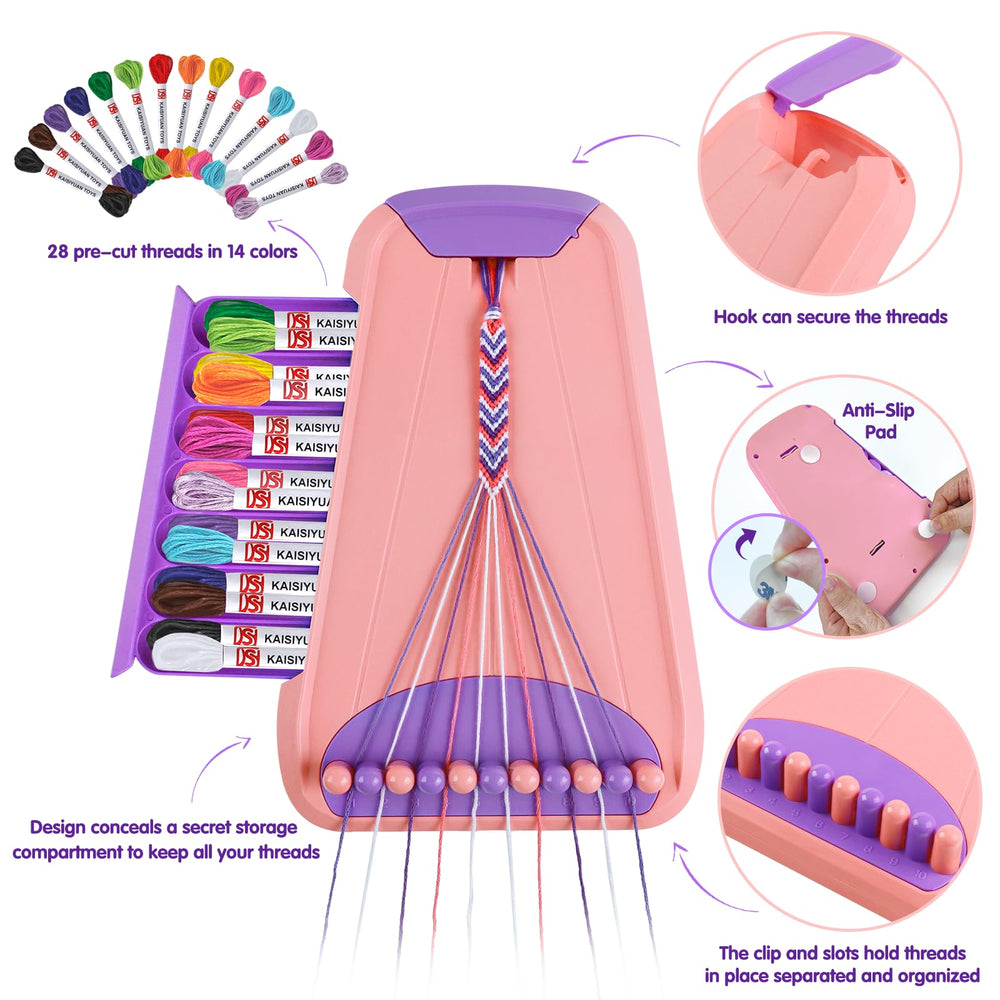 Maynacs bracelet-maker with threads storage, organized crafting space for kids