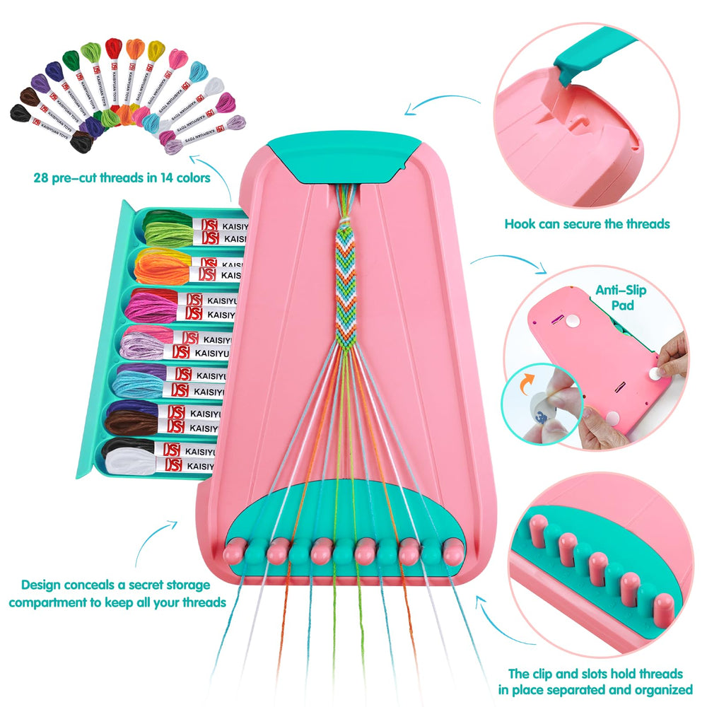 Maynacs 28-thread bundles in 14 colors offer vibrant options for creative bracelets.