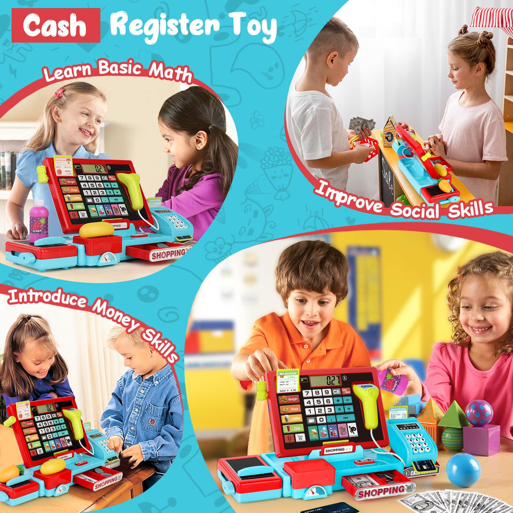 Maysida 52PCS toy cash register receipts and credit cards to simulate transactions