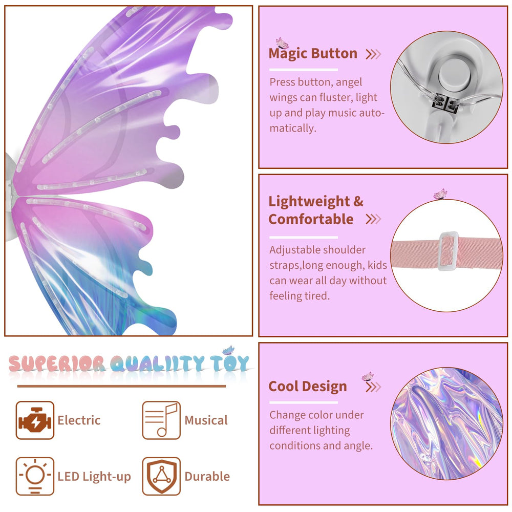 Maysida fairy wings as a bright party costume accessory for celebrations.