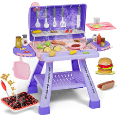 Maysida kids BBQ grill playset with safe smoke for imaginative pretend cooking.