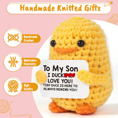 MBL crochet duck inspirational memento cheers college students on tough days