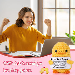 MBL crochet duck includes a positive gift note for a thoughtful present.