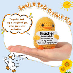 MBL crochet duck note included, heartfelt teacher gift