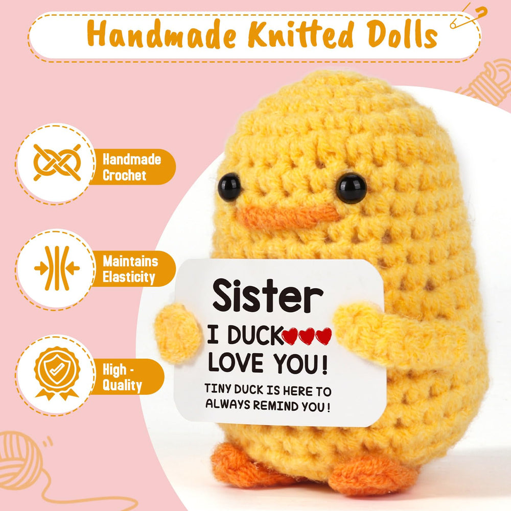 MBL vibrant knit duck decor adds a playful desk touch