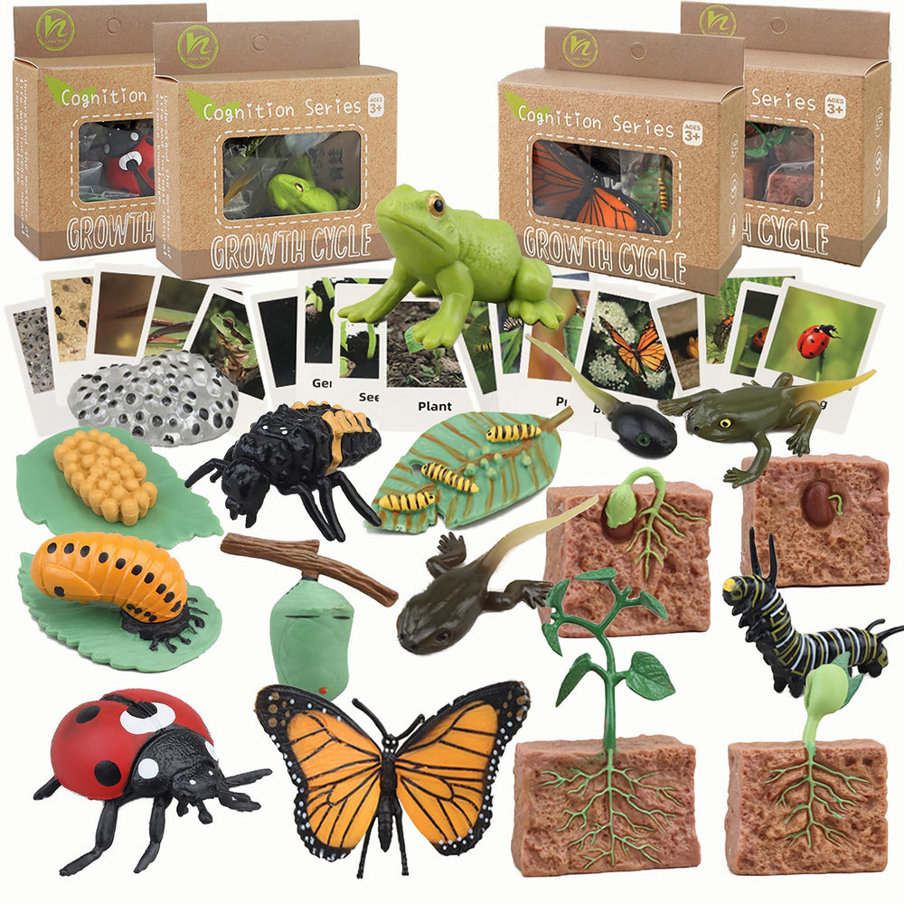 Mbrain monarch butterfly figurines for interactive life-cycle learning and storytelling