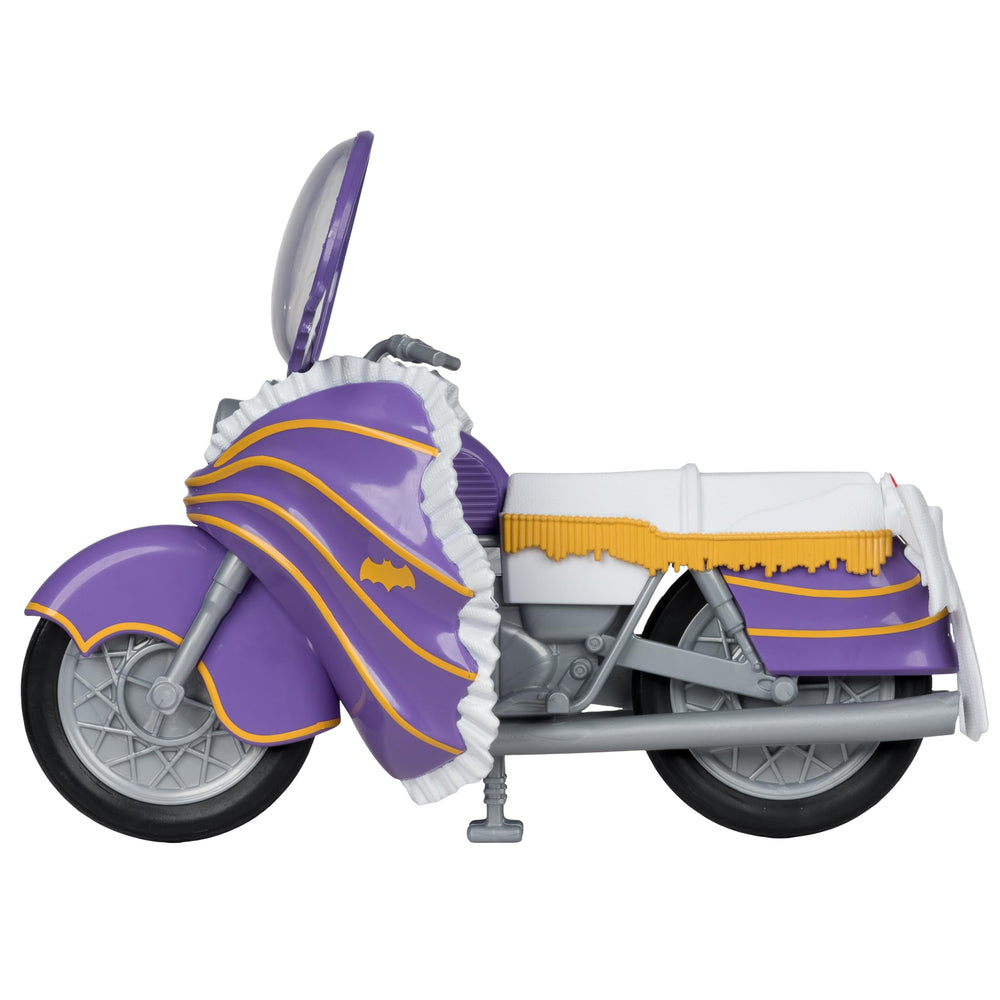 McFarlane DC Retro Batgirl Cycle open box packaging evokes 1960s vibe